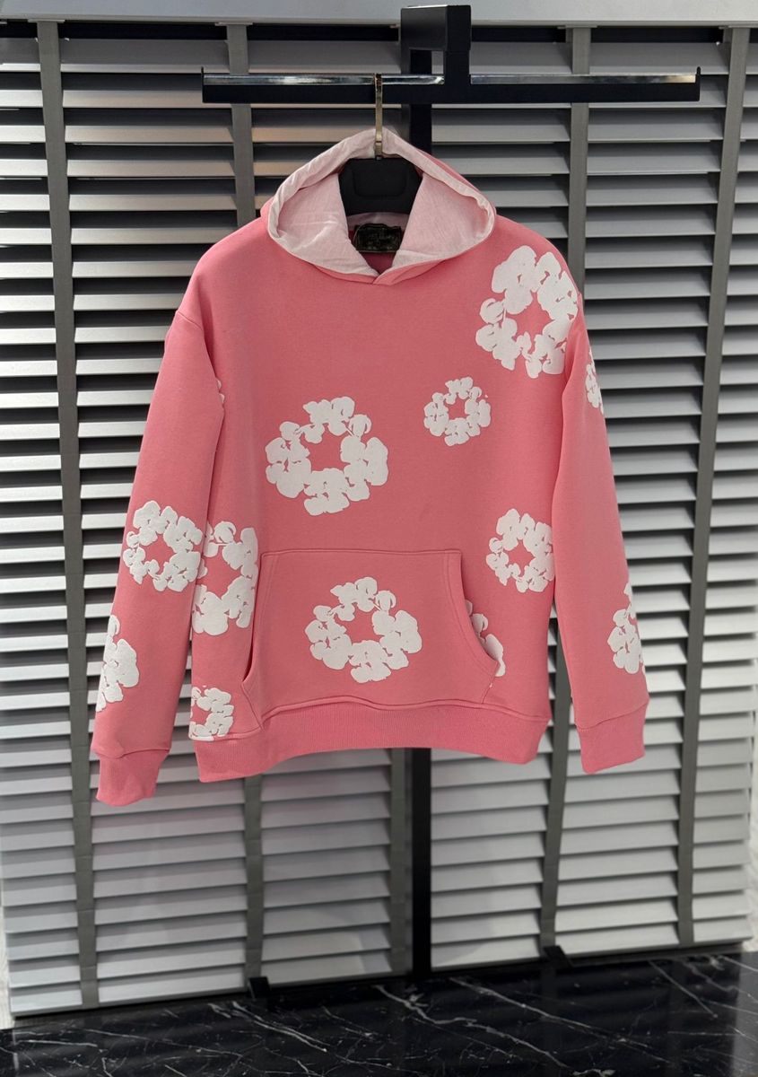 Printed "Cotton Wreath" Hoodie