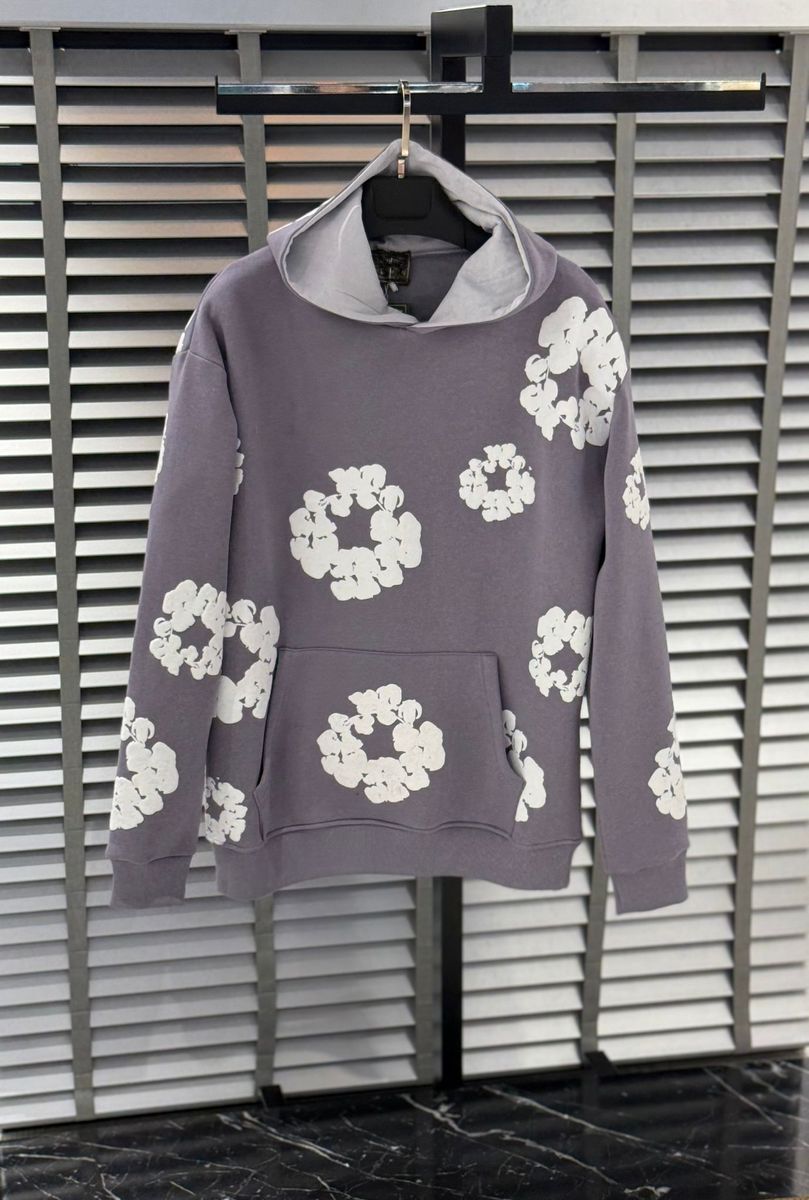 Printed "Cotton Wreath" Hoodie